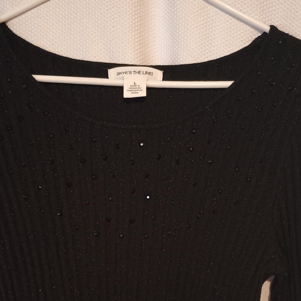 Black Beaded Top by Skye's The Limit Size Large